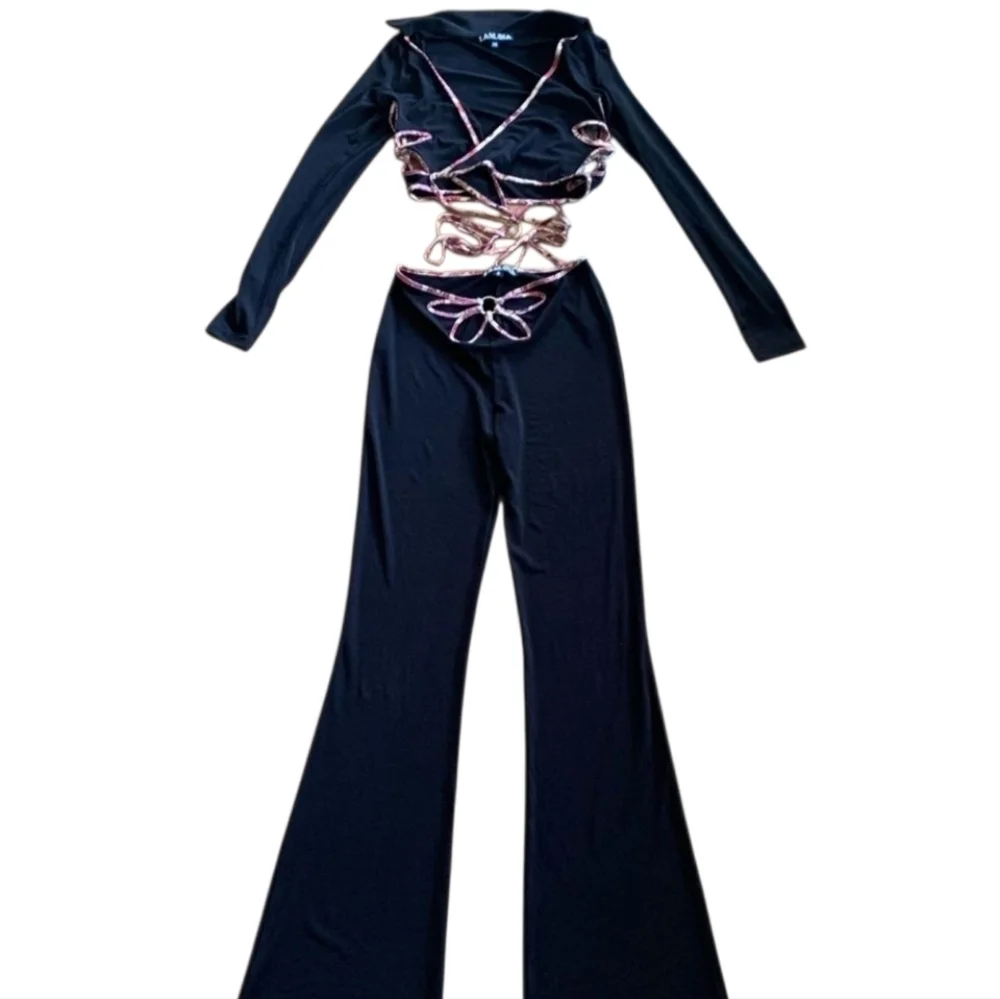 I AM GIA Renalee Set Black Floral Size Medium Authentic - Picture 4 of 16